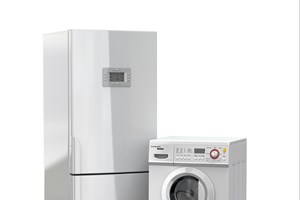 Fridge, microwave and washing machine