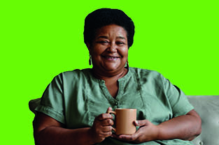 Lady drinking coffee